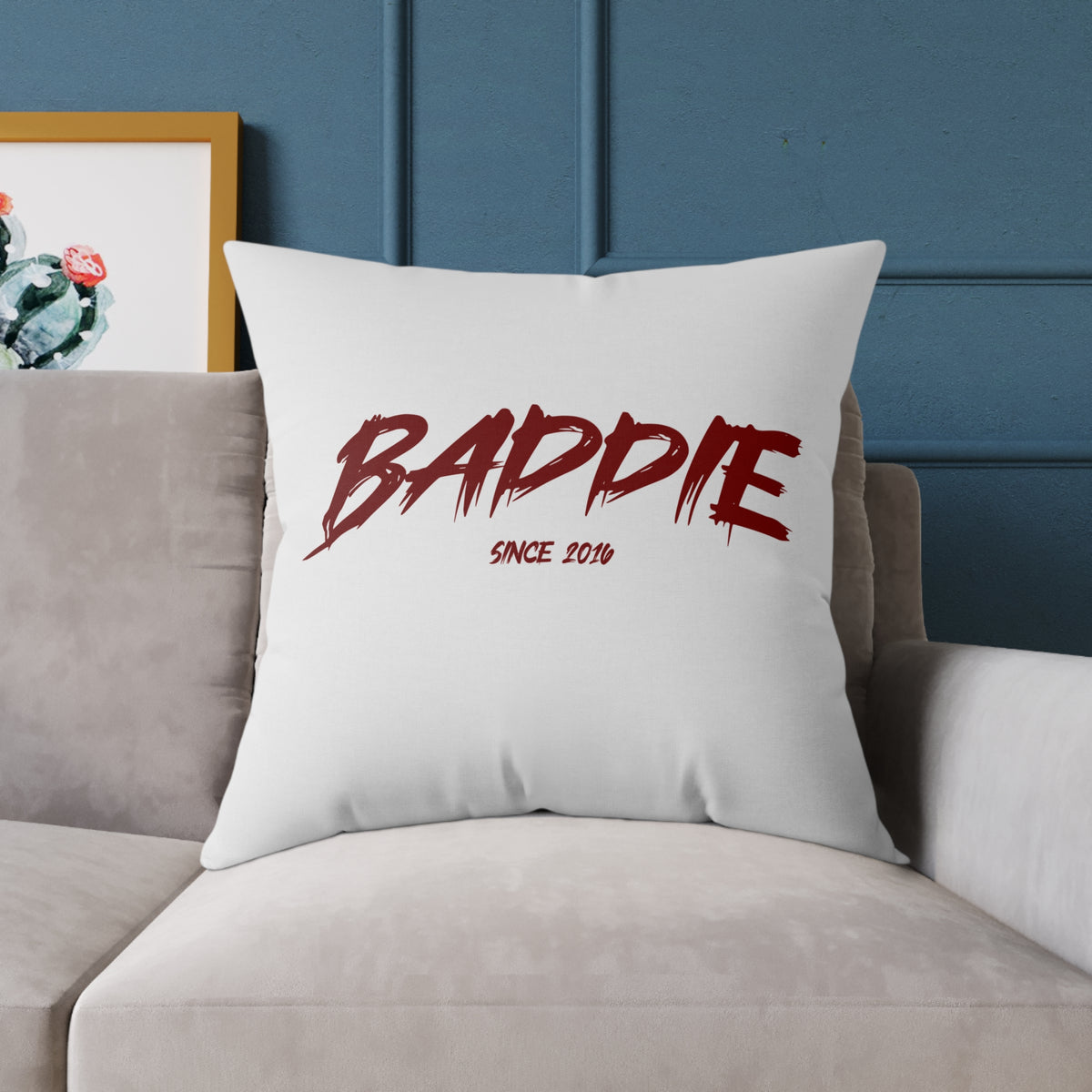 Baddie Square Poly Canvas Pillow