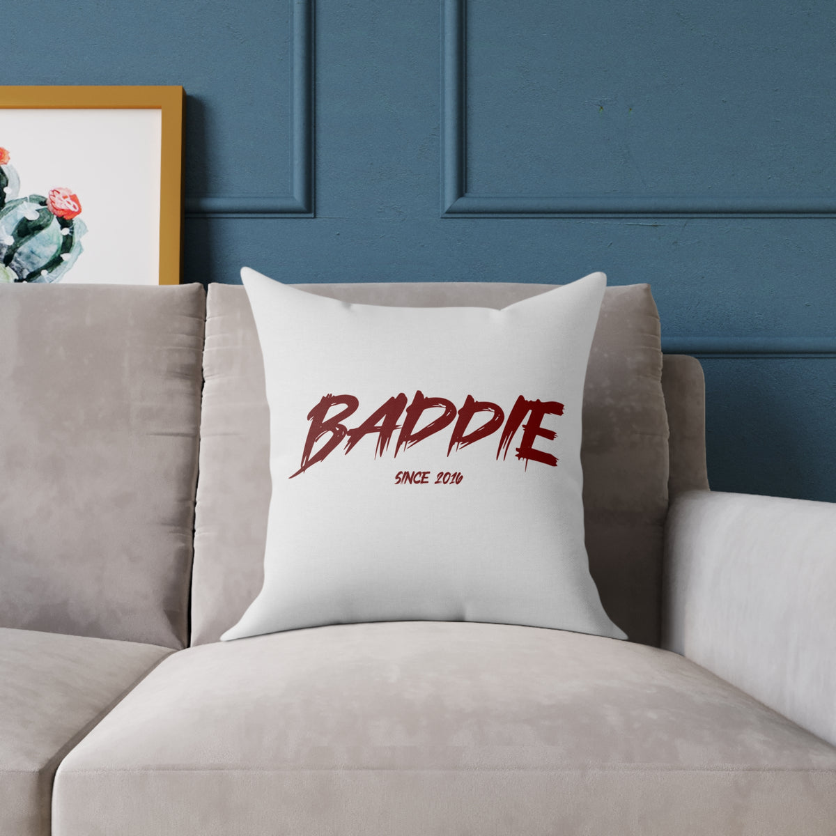 Baddie Square Poly Canvas Pillow